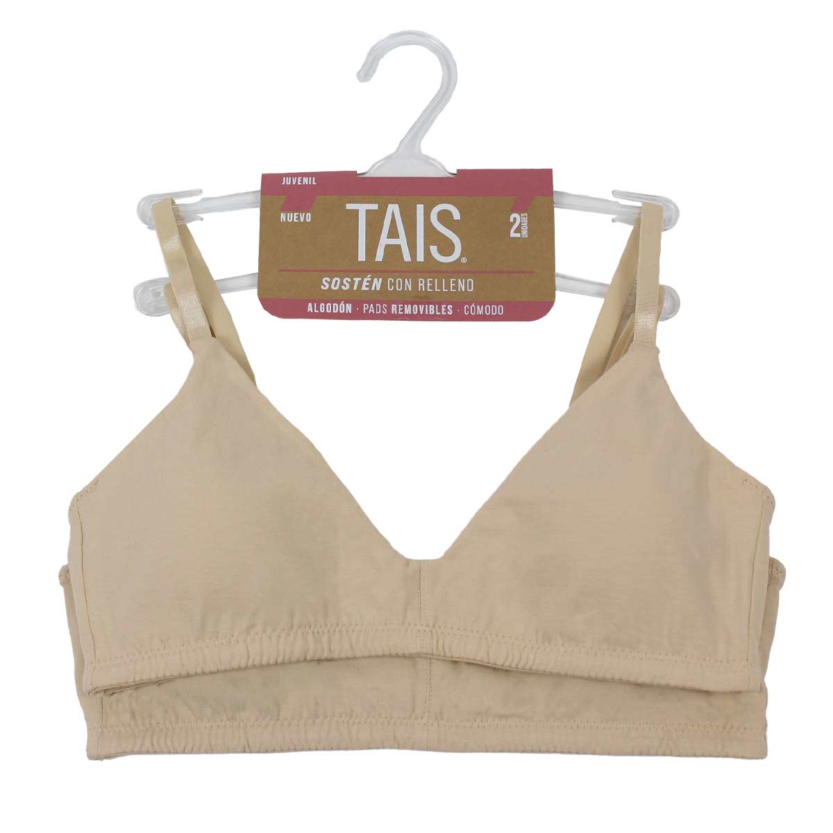 PACK SOSTÉN ALGODÓN NIÑA TAIS JUVENIL RELLENO NUDE