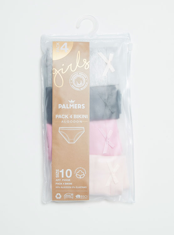 PACK X4 CALZÓN BIKINI NIÑA PALMERS