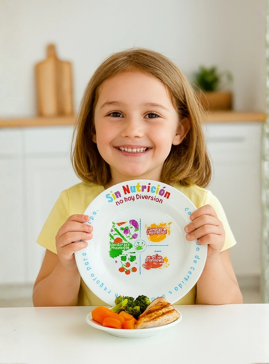 PLATO TRANSICION INFANTIL UNISEX BLANCO DE CERAMICA PARA HABITOS ALIMENTARIOS - 1