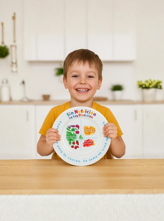 PLATO TRANSICION INFANTIL UNISEX BLANCO DE CERAMICA PARA HABITOS ALIMENTARIOS - 2