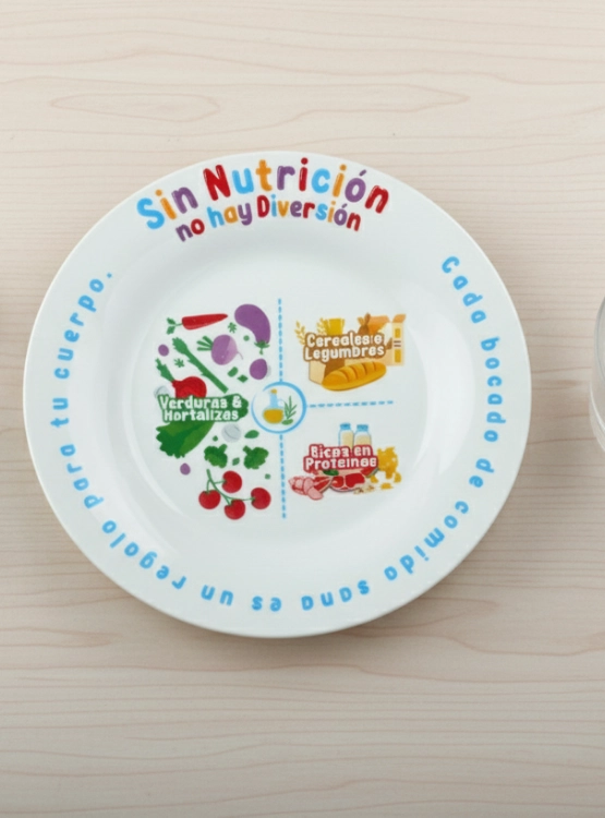 PLATO TRANSICION INFANTIL UNISEX BLANCO DE CERAMICA PARA HABITOS ALIMENTARIOS - 3