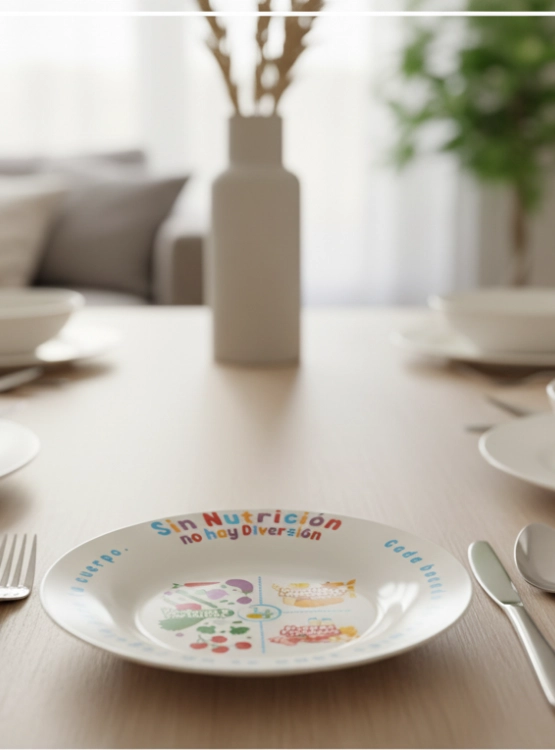 PLATO TRANSICION INFANTIL UNISEX BLANCO DE CERAMICA PARA HABITOS ALIMENTARIOS - 6