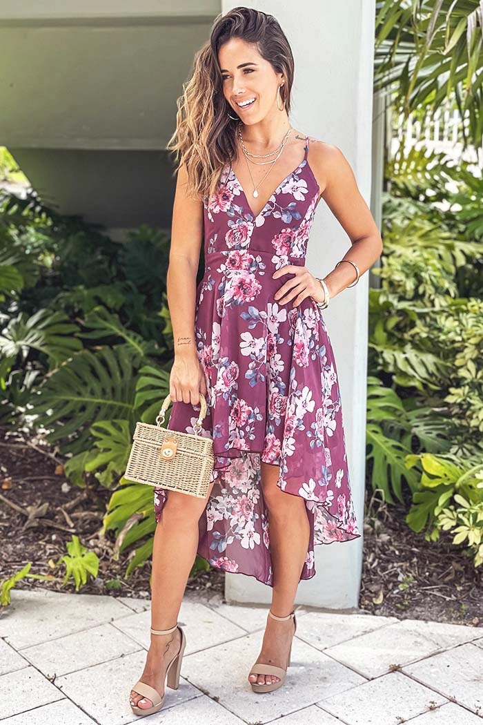 VESTIDO MIDI ESTAMPADO FLORAL ESPALDA ENCAJE COCKTAIL EVENTOS MATRIMONIOS TALLA M - 2