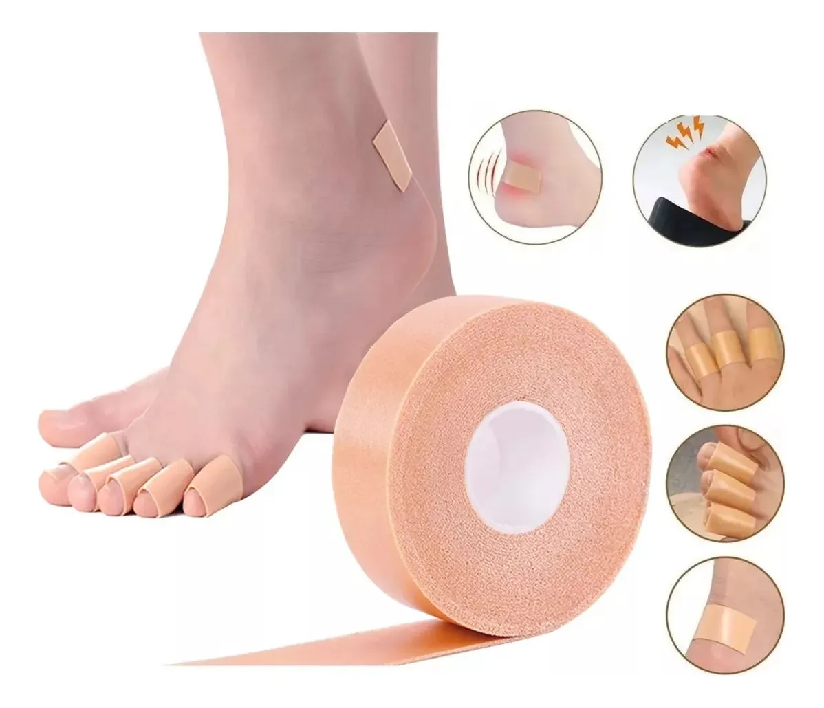 CINTA AUTOADHESIVA ACOLCHADA PIES PARCHE ANTI ROCE BEIGE - 1