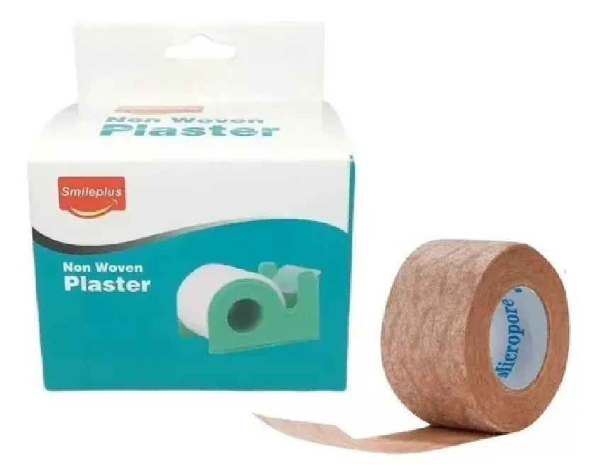 CINTA TELA SUAVE DE PAPEL 5CMX5MT SMILEPLUS MICROPORE MARRON - 1