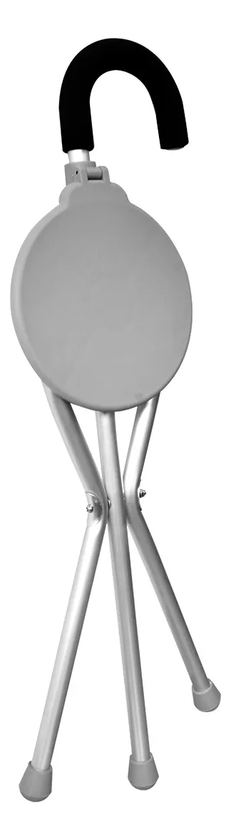 BASTÓN CON ASIENTO PLEGABLE VITALCARE COLOR GRIS - 2