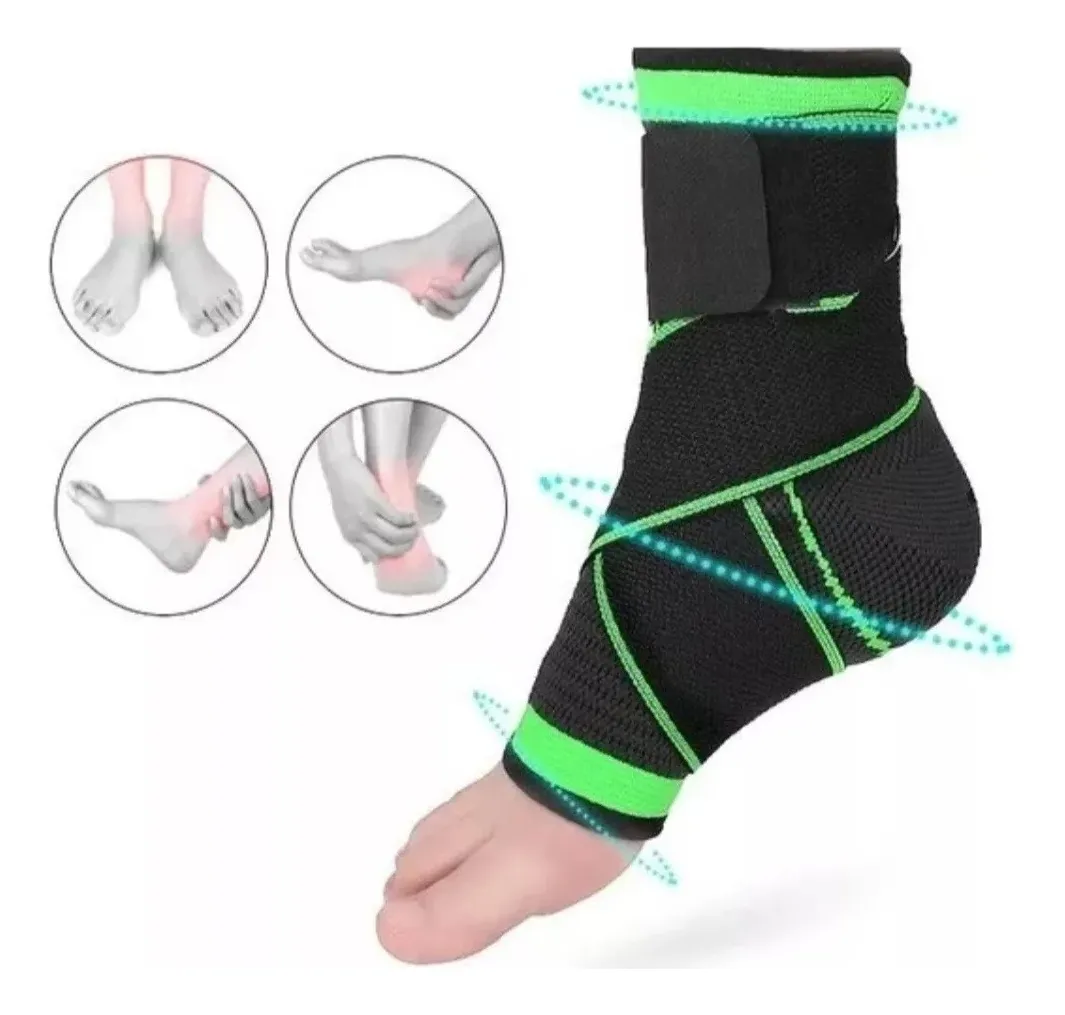 TOBILLERA COMPRESIÓN AJUSTABLE CON VELCRO TOBILLO ESGUINCE - 1