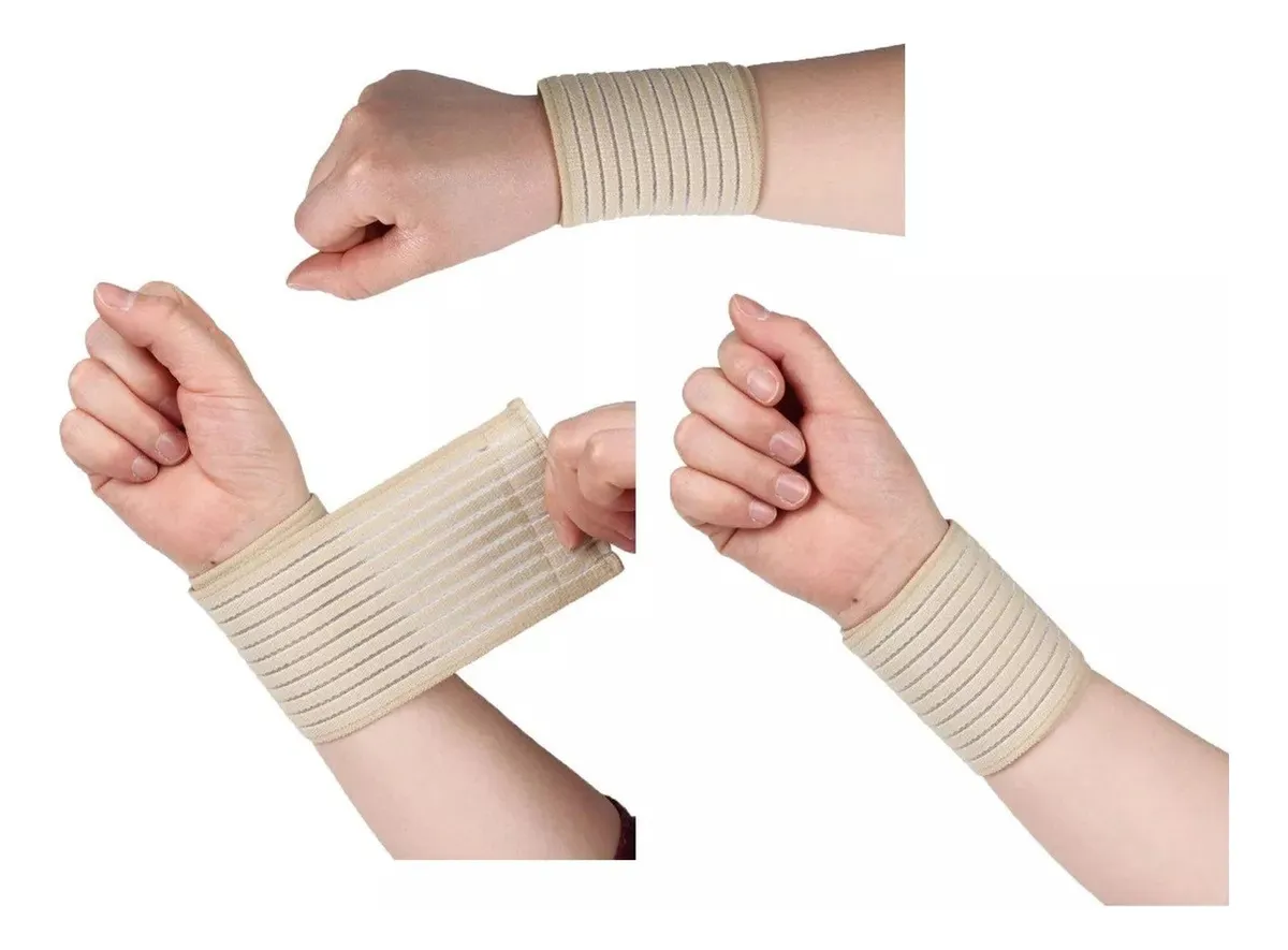 PAR VENDA MUÑEQUERA ELASTICA ORTOPEDICA COMPRESIÓN MUÑECA - 1