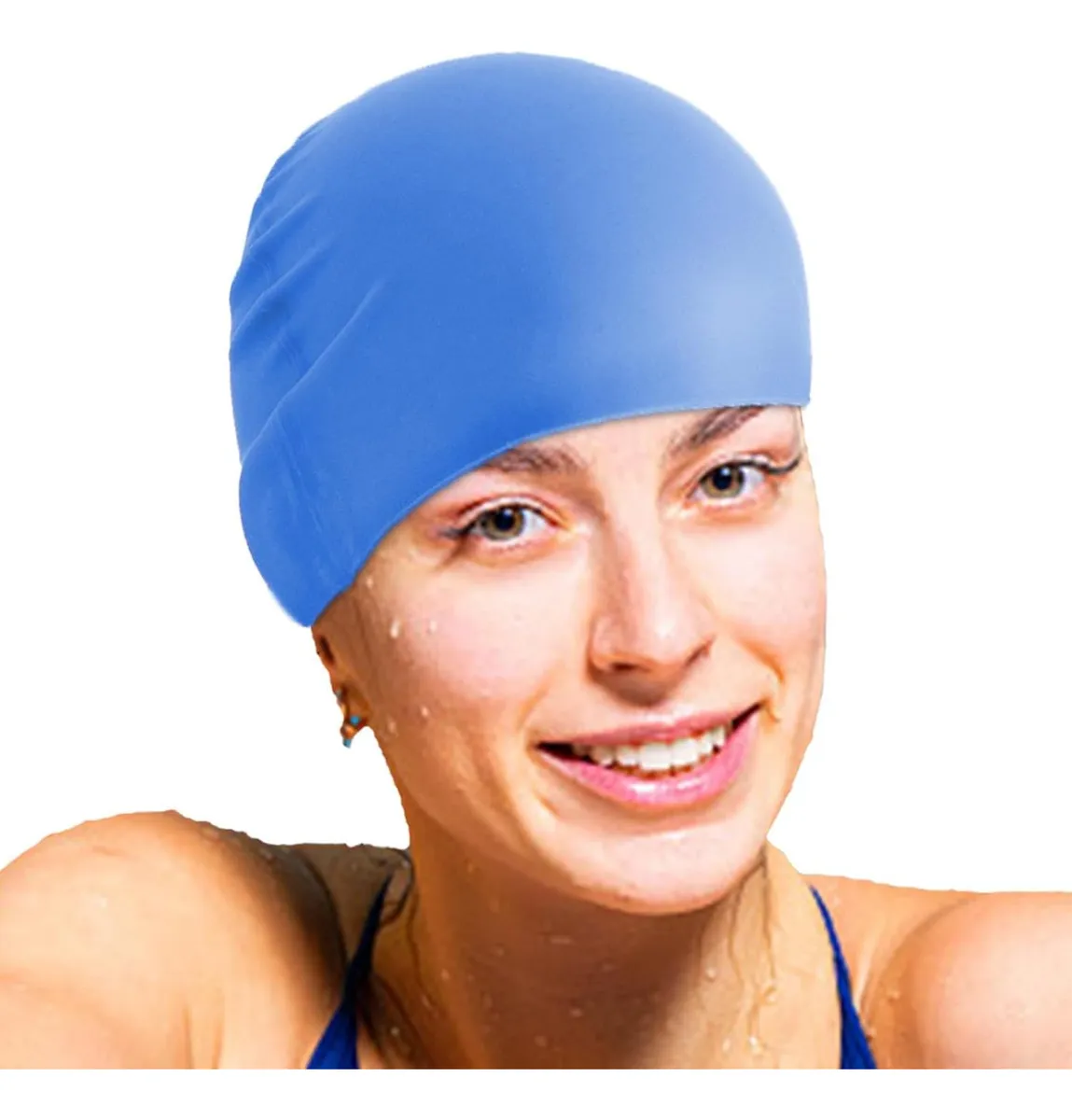 GORRO NATACION DE SILICONA UNISEX ADULTO CON FUNDA GUARDADO - 4
