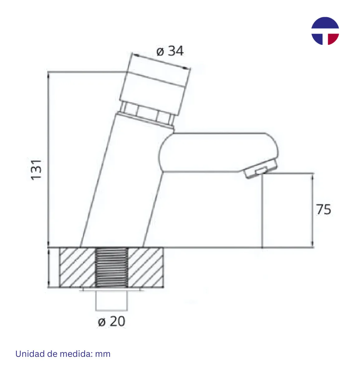 LLAVE TEMPORIZADA LAVATORIO CROMADA TÄUMM - 4