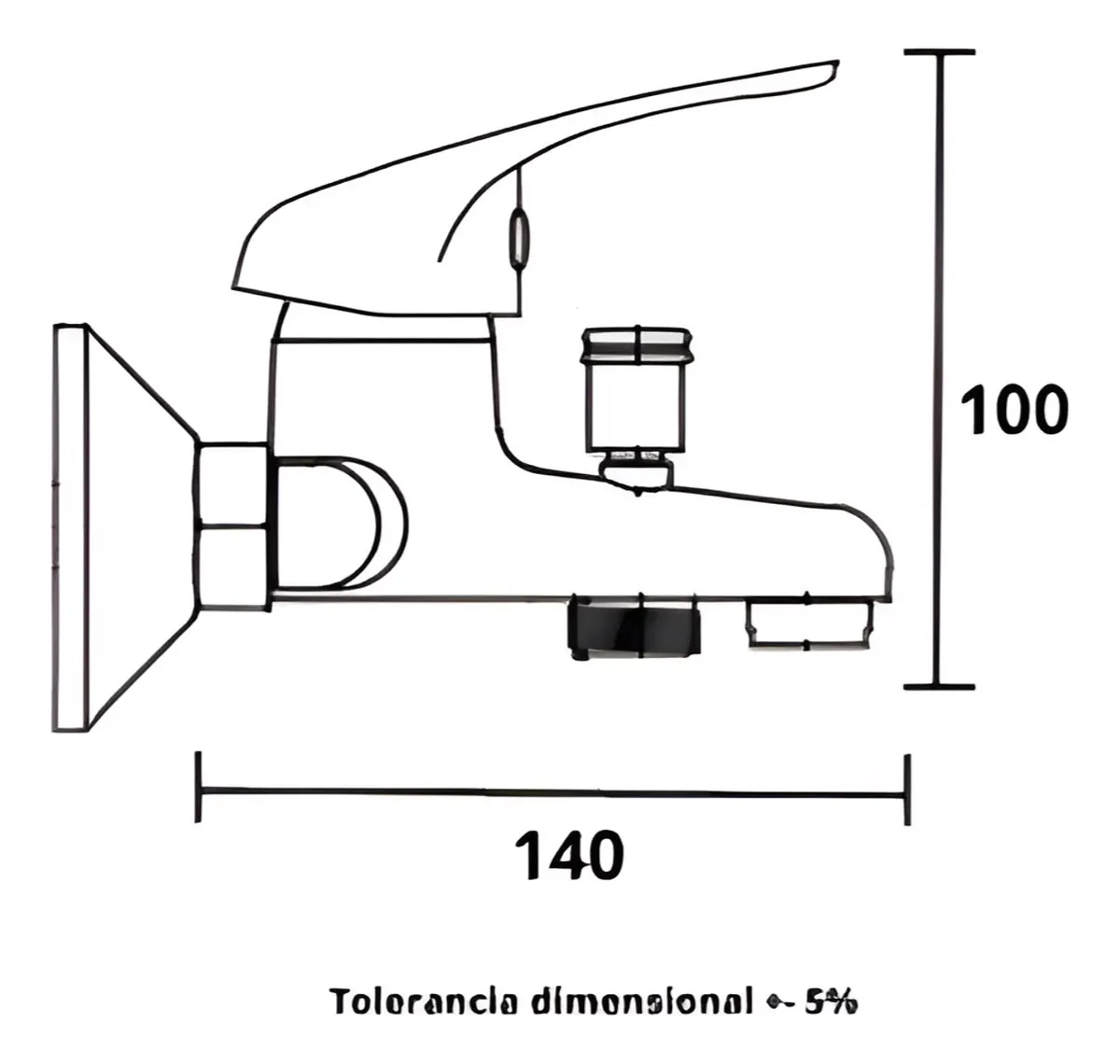 LLAVE MONOMANDO TINA DUCHA COLOMBA TAUMM KIT COMPLETO - 4
