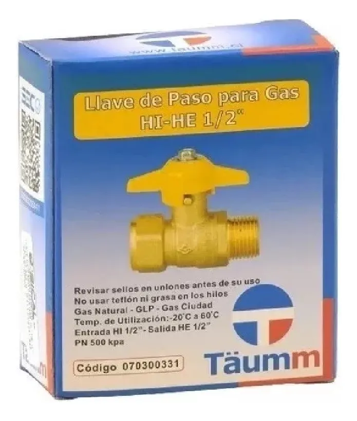PACK 12 LLAVE DE PASO PARA GAS 1/2 HI HE TAUMM - 3
