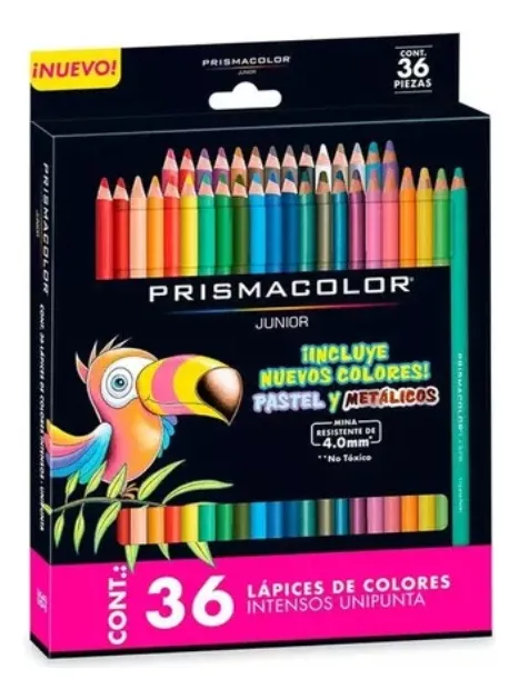 LÁPICES PRISMACOLOR SET 36 PIEZAS COLORES PASTEL Y METALICOS - 1