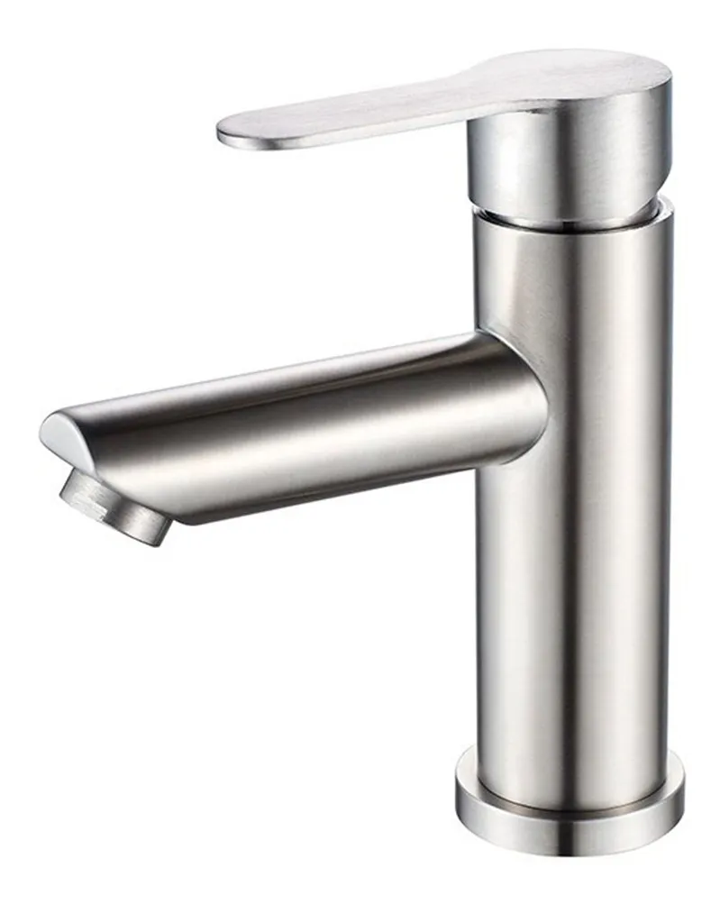 LLAVE MONOMANDO LAVATORIO LAVAMANOS MODERN PLATEADO CEPILLADO - 1