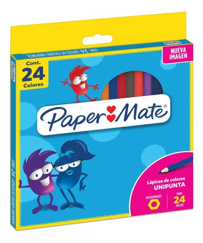 LAPICES DE COLOR HEXAGONAL PAPER MATE ESTUCHE POR 24 UNIDADE - 1