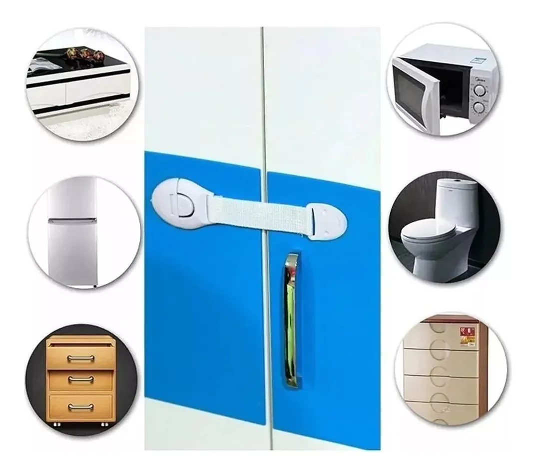SEGUROS CAJONES MUEBLES WC REFRIGERADOR NIÑOS BEBES 2 UNIDAD - 4