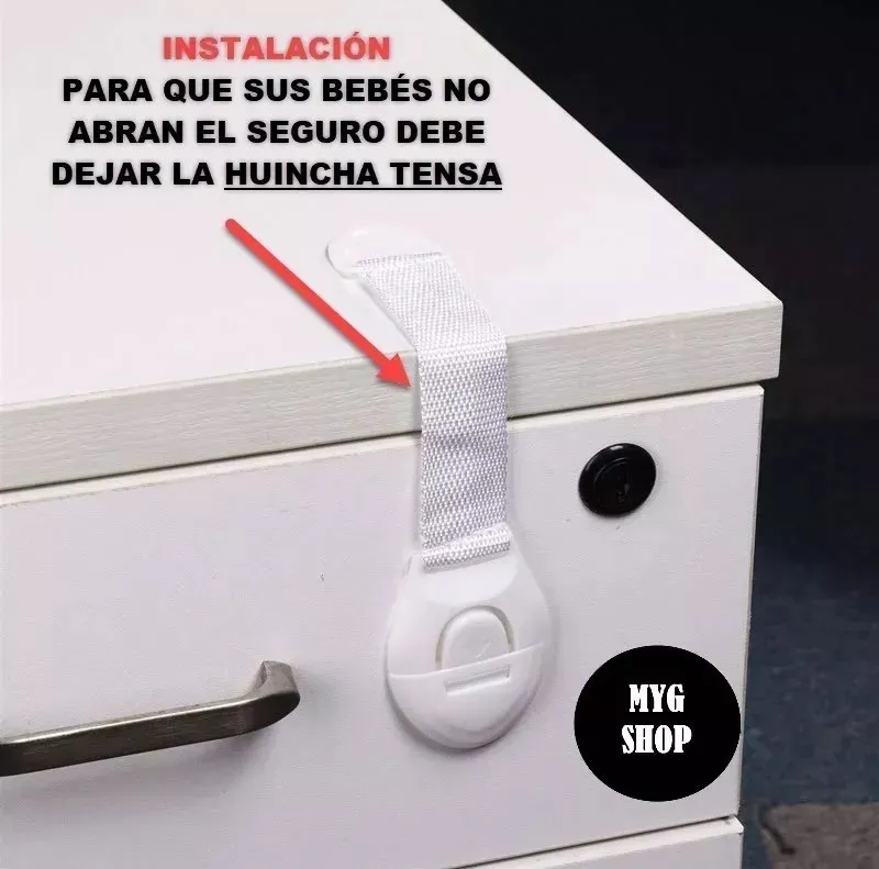 SEGUROS CAJONES MUEBLES WC REFRIGERADOR NIÑOS BEBES 2 UNIDAD - 5