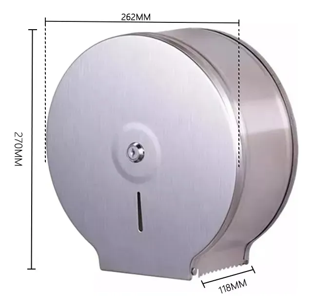 DISPENSADOR PAPEL HIGIÉNICO ACERO INOXIDABLE CON LLAVE TAUMM - 2