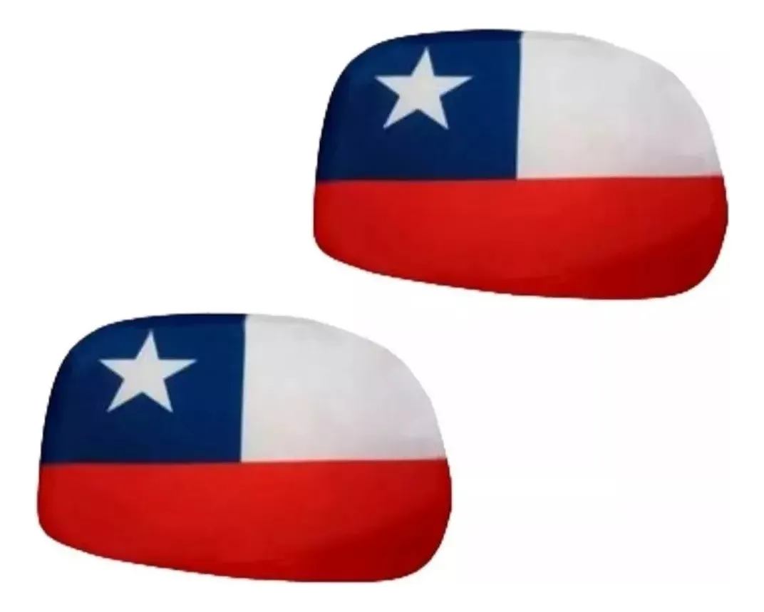 PACK 2 FUNDA PARA RETROVISOR DE AUTO FORRO BANDERA CHILE - 2