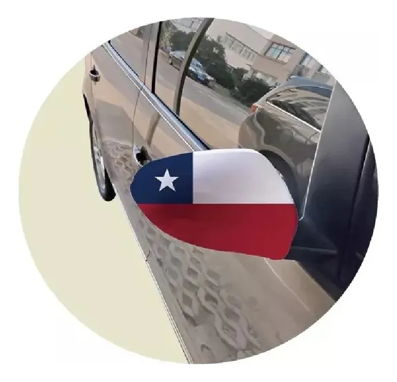 PACK 2 FUNDA PARA RETROVISOR DE AUTO FORRO BANDERA CHILE - 3