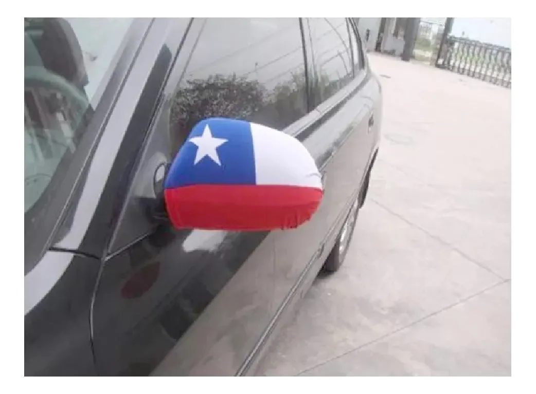 PACK 2 FUNDA PARA RETROVISOR DE AUTO FORRO BANDERA CHILE - 5