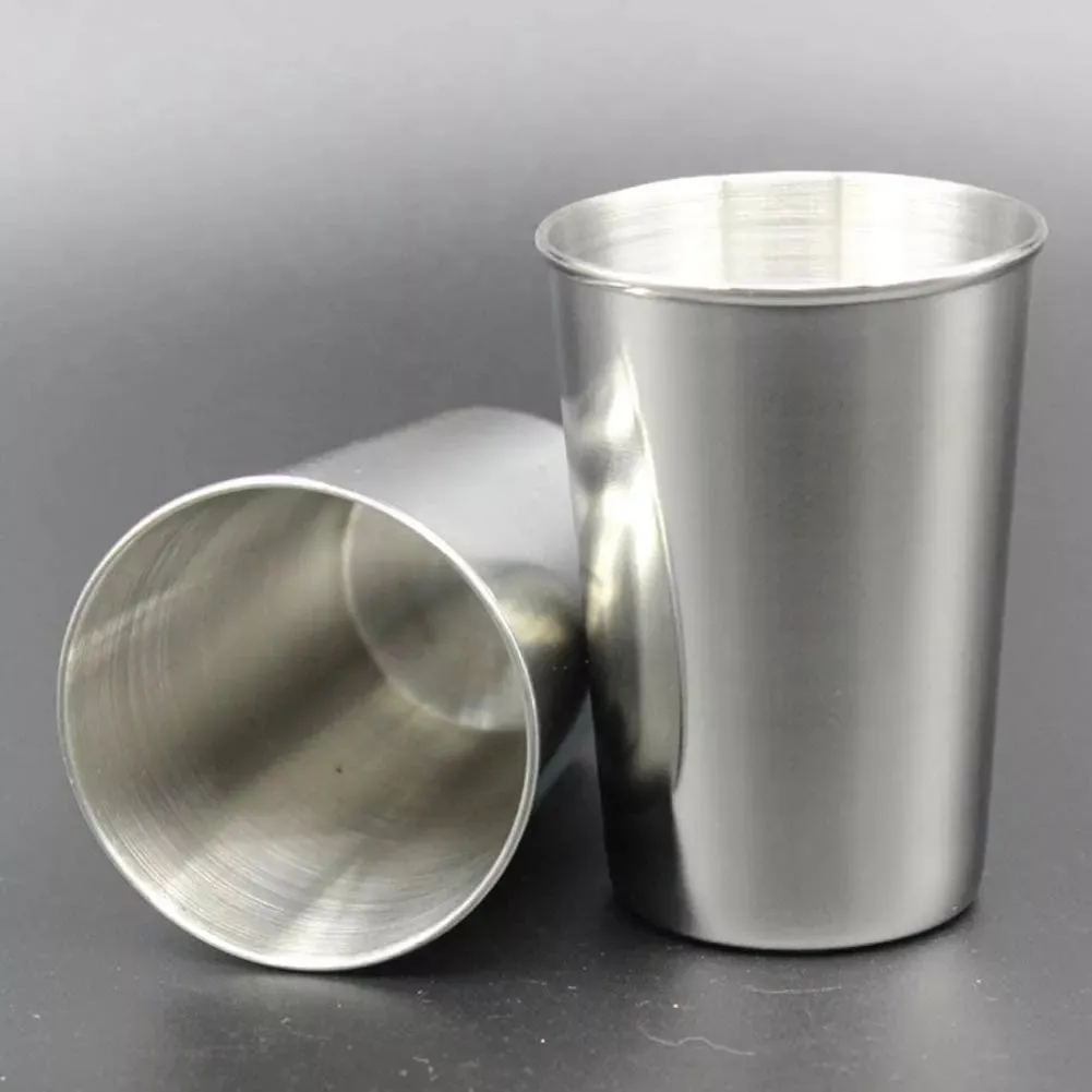 SET X4 DE VASOS ACERO INOXIDABLE DE CAMPING CAZA SET VASOS - 3