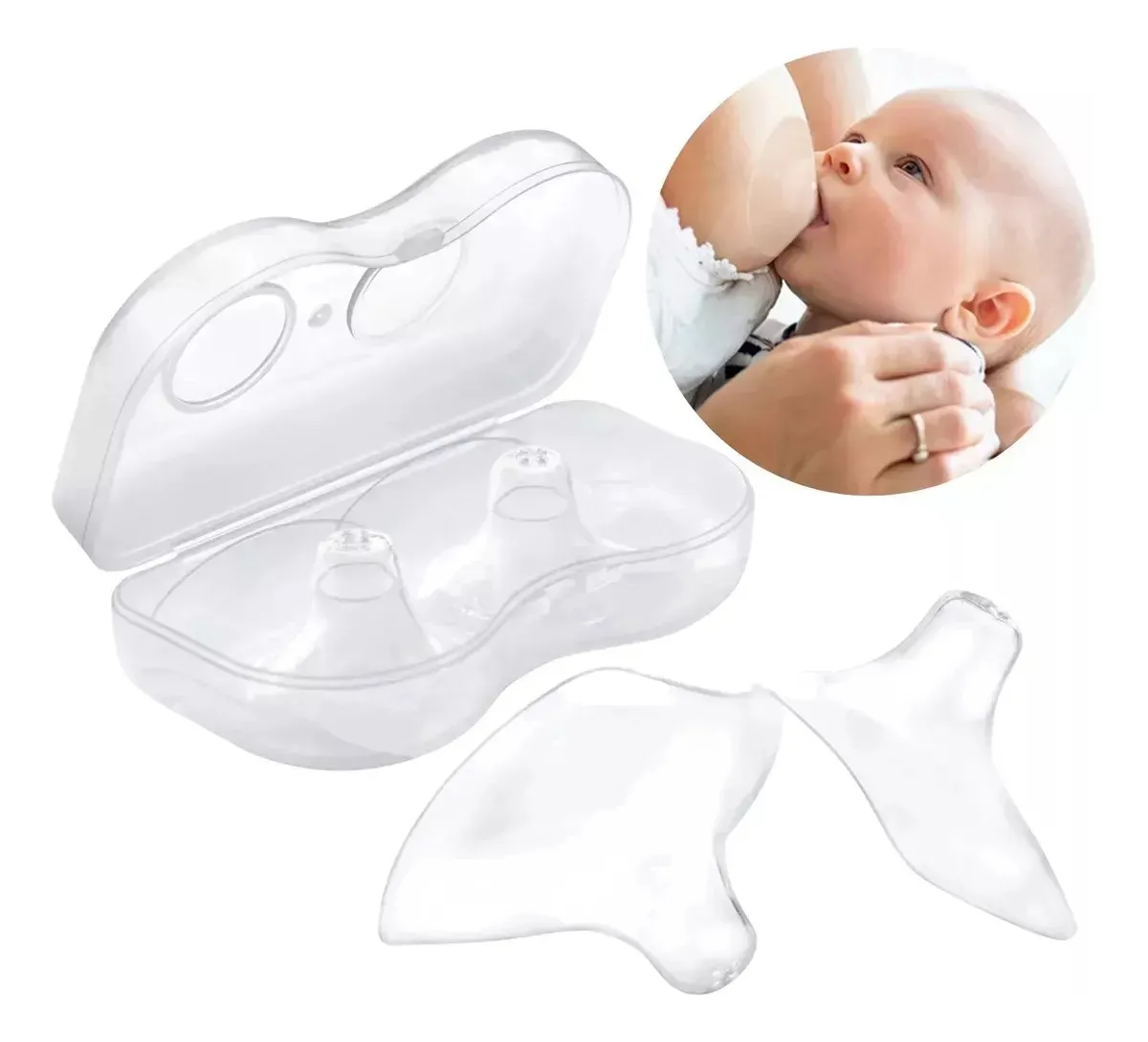 PROTECTOR PEZONERAS PARA LACTANCIA SILICONA UN PAR CON CAJA - 1