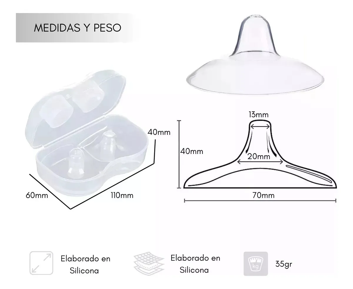 PROTECTOR PEZONERAS PARA LACTANCIA SILICONA UN PAR CON CAJA - 2
