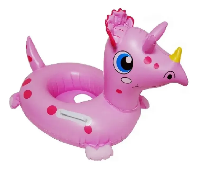 FLOTADOR INFLABLES SALVAVIDAS DINOSAURIO ROSA 70X50CM - 1