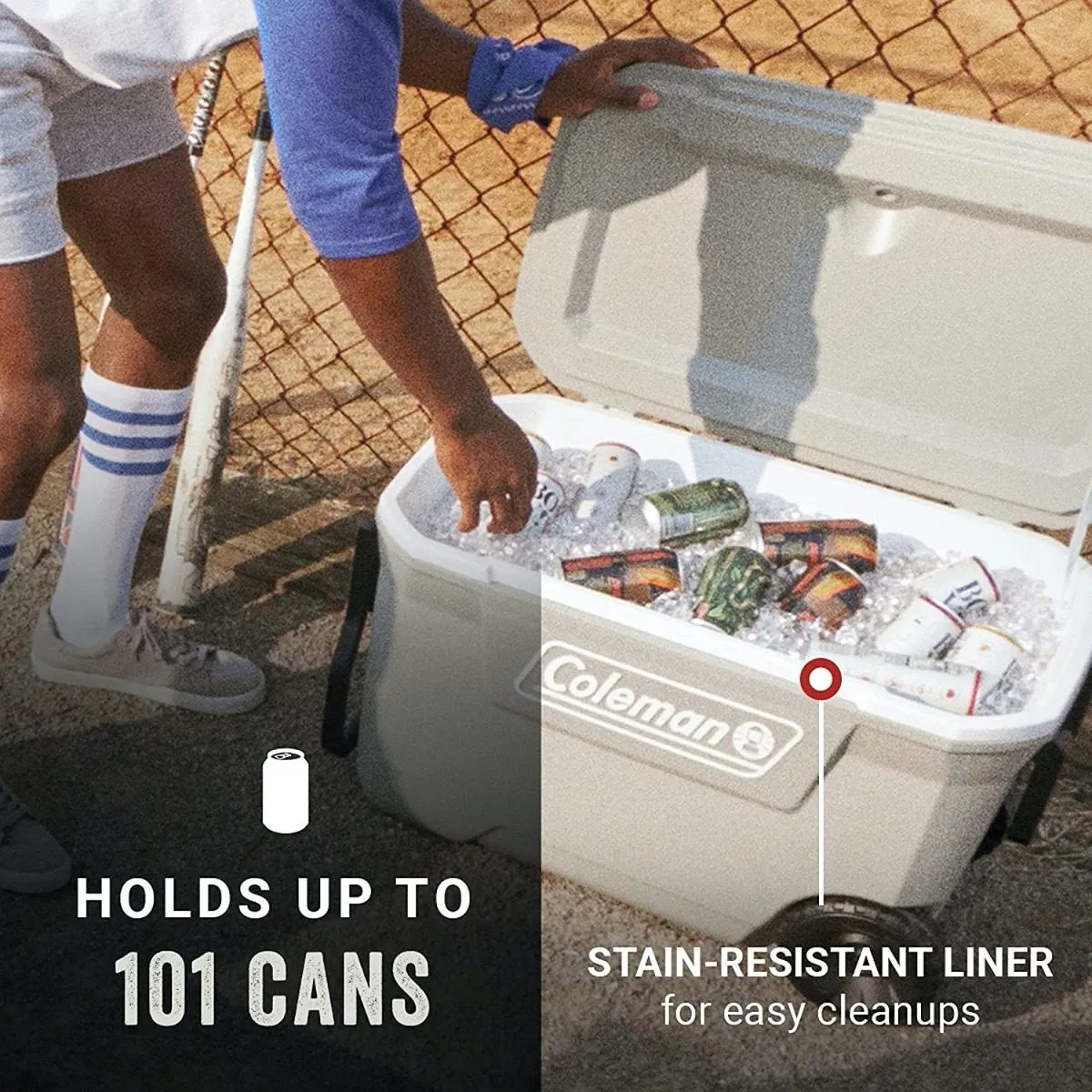 COOLER CON RUEDAS COLEMAN ROCK GRIS 316 62 QT / 58 LT - 4