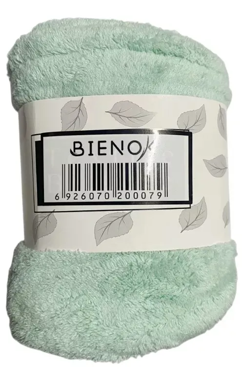 TOALLA PARA PELO TURBANTE MICROFIBRA PARA SECAR CABELLO CELESTE BIENOK - 1