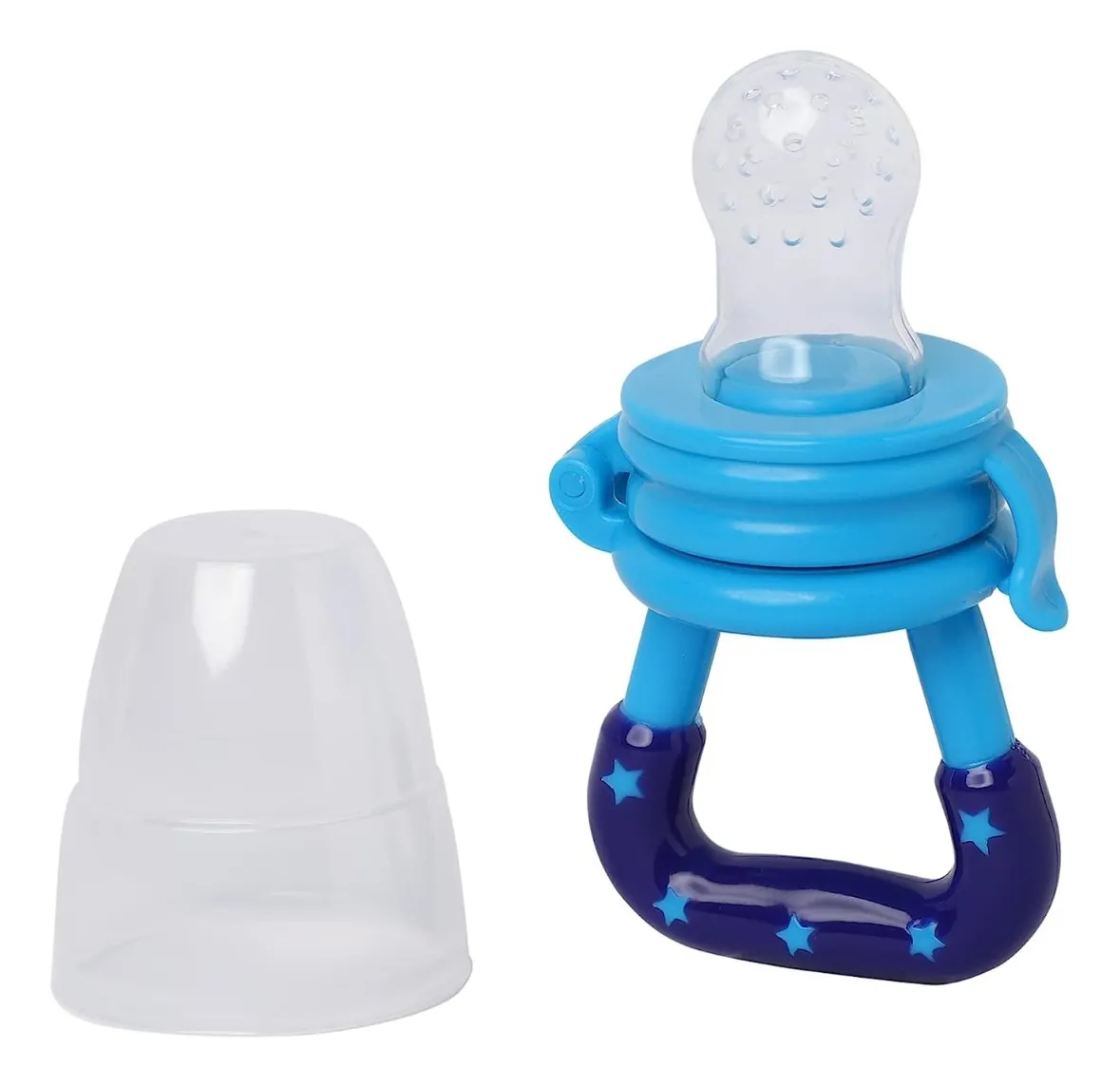 CHUPETE FRUTA BEBE MORDEDOR RASCA ENCÍAS BEBÉS CHUPE SILICON COLOR AZUL - 1