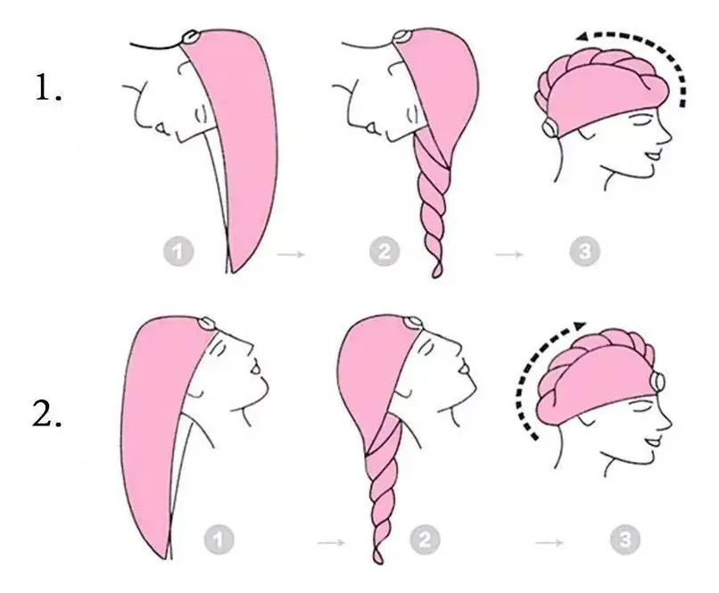 TOALLA PARA PELO TURBANTE MICROFIBRA PARA SECAR CABELLO ROSA - 4