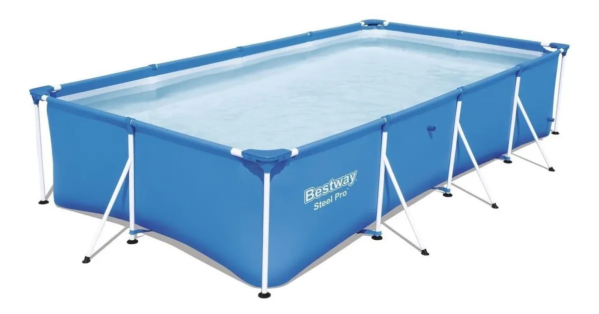 PISCINA ESTRUCTURAL RECTANGULAR BESTWAY 56405 CON CAPACIDAD DE 5700 LITROS DE 4M DE LARGO X 2.11M DE - 1