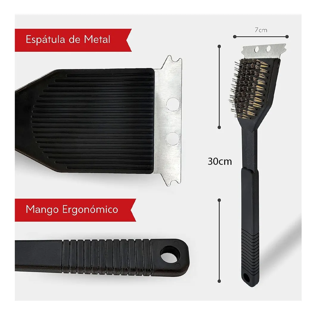 CEPILLO LIMPIA PARRILLA LIMPIADOR DE PARRILLA BBQ ASADO - 2