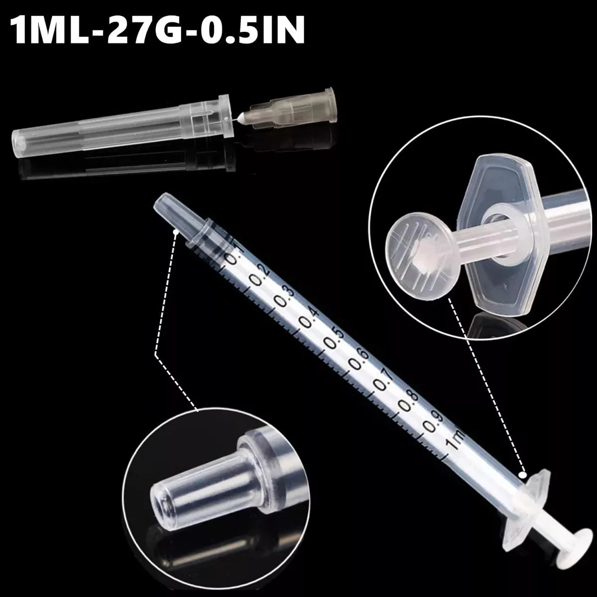 PACK 100 JERINGAS TUBERCULINA DESECHABLES 1 ML/CC 27G - 2