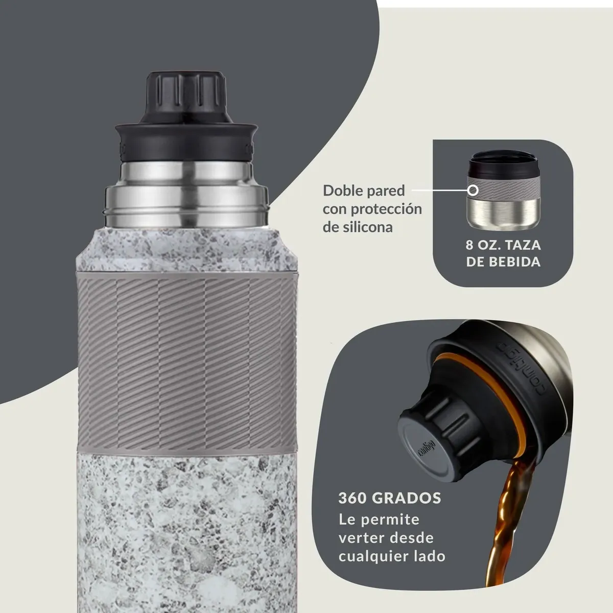 BOTELLA TÉRMICA CONTIGO THERM BOTTLE 739ML SPECKED SLATE - 4
