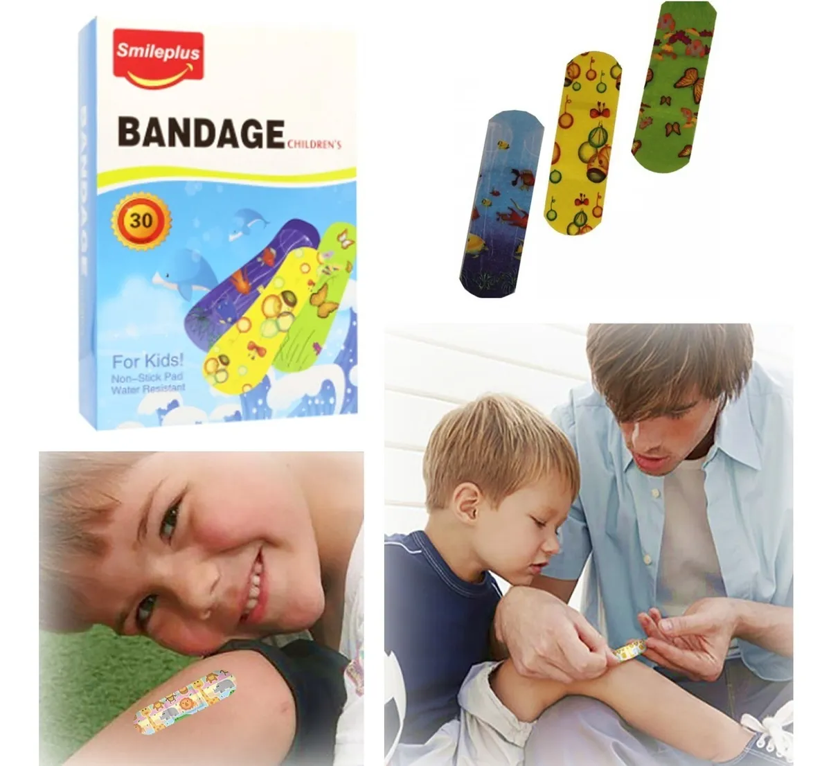 PARCHE CURITA DISEÑO INFANTIL 30 UNIDADES RESISTENTE AL AGUA - 4