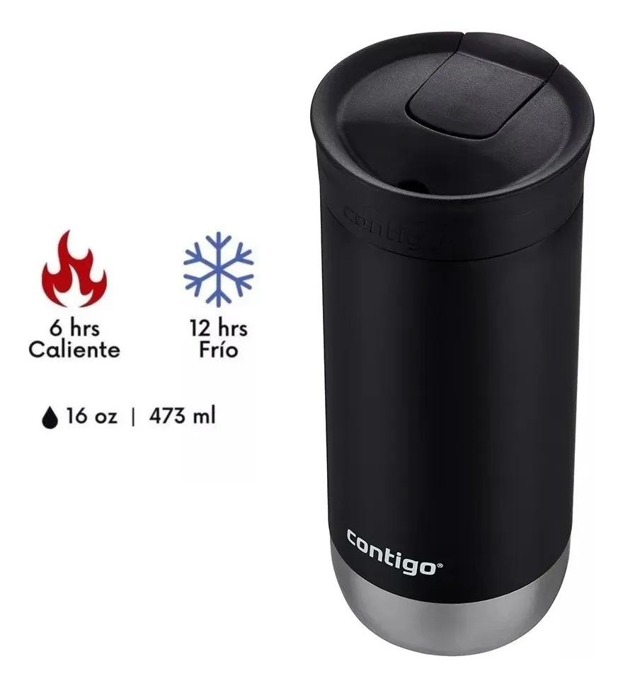 COMBO VASO CONTIGO ® TÉRMICO MUG HURON 473 ML NEGRO Y MARMOL - 2