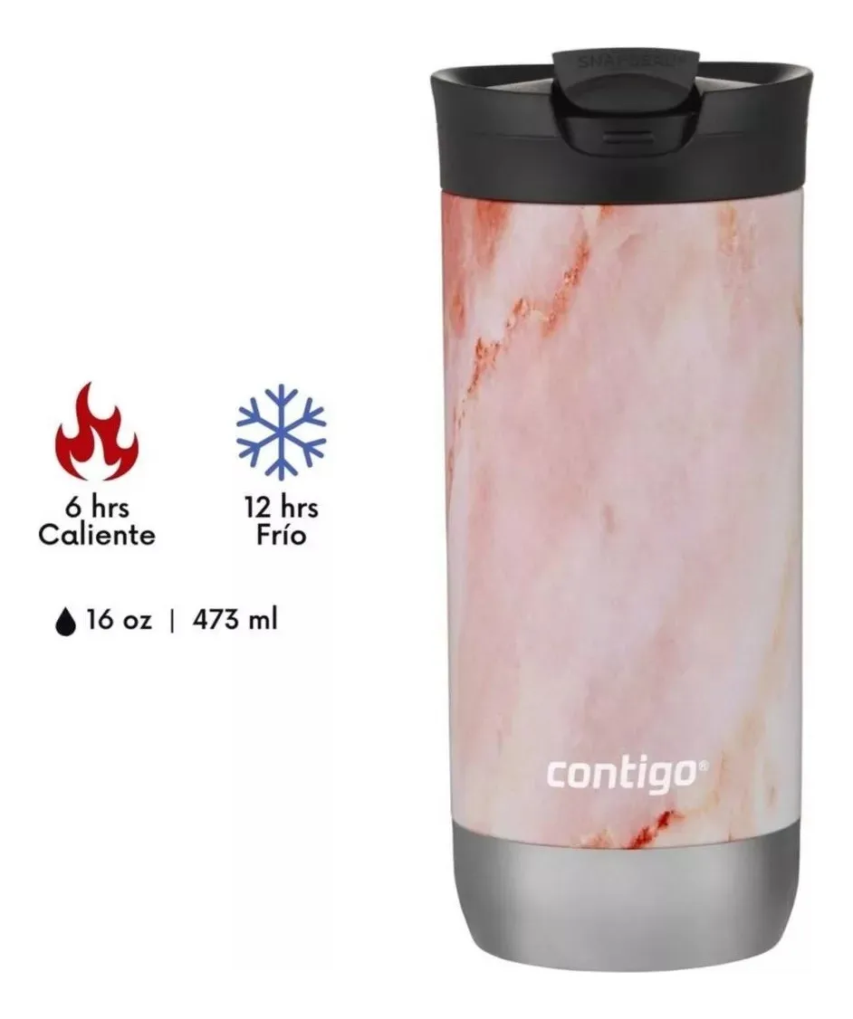 COMBO VASO CONTIGO ® TÉRMICO MUG HURON 473 ML NEGRO Y MARMOL - 3