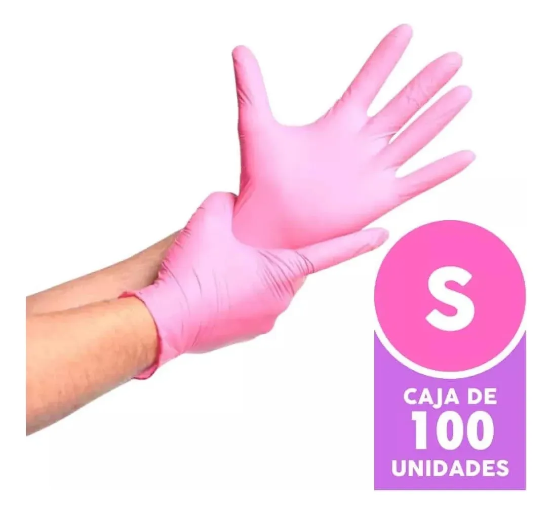 GUANTES NITRILO ROSADO XS CLEANCARRIER SIN POLVO 100 UNI - 5