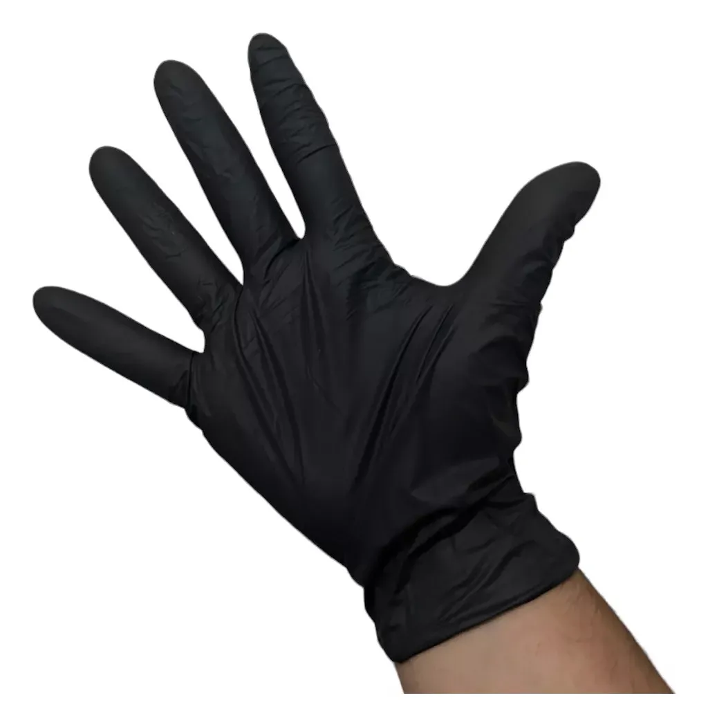 GUANTES DESCARTABLES ANTIDESLIZANTES CLEANCARRIER EXAMINACIÓN COLOR NEGRO TALLE S DE NITRILO X 100 U - 2