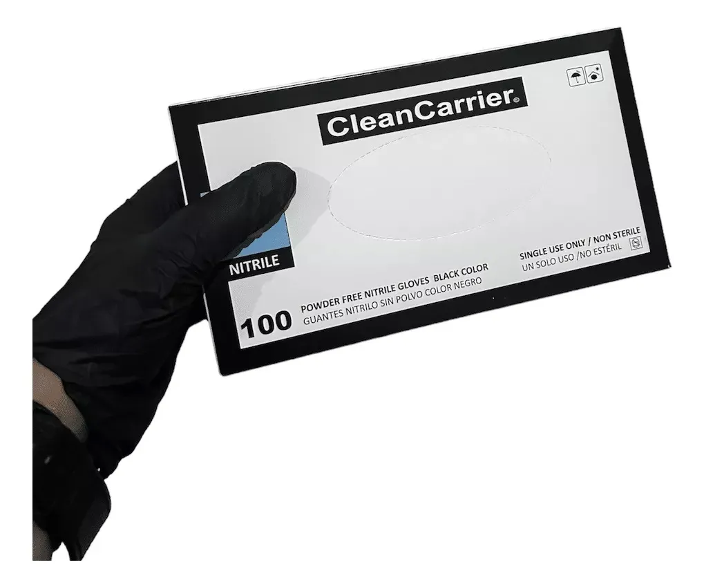 GUANTES NITRILO NEGRO S/POLVO TALLA L CLEANCARRIER 100 UNID - 3