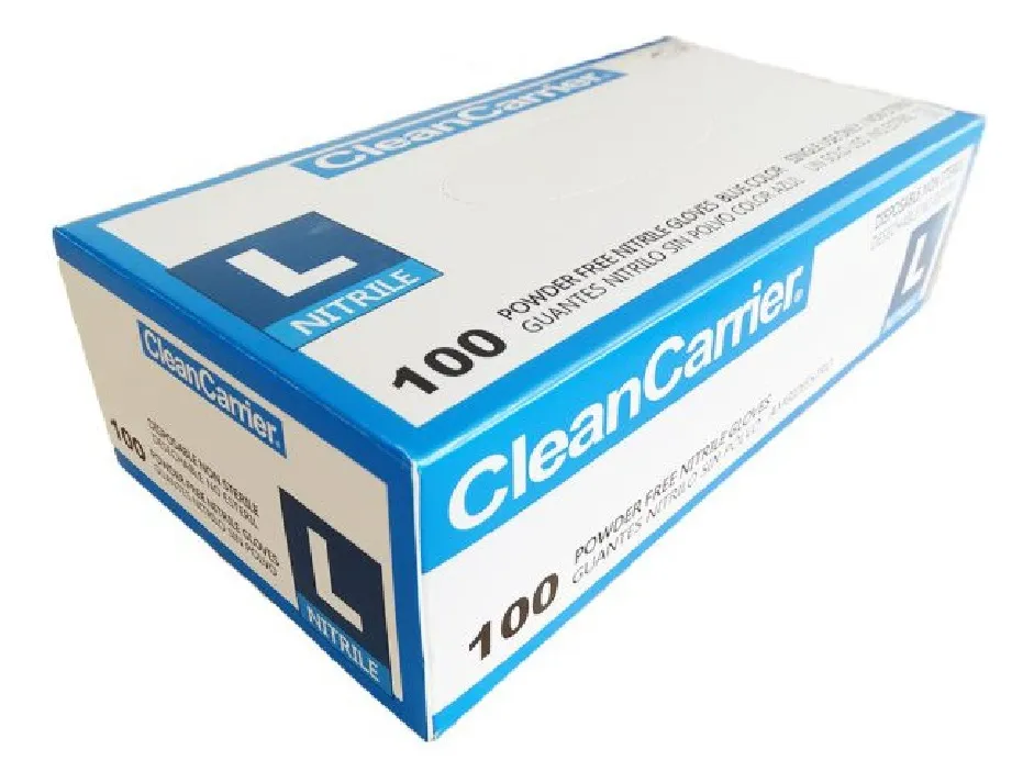 GUANTES NITRILO AZUL TALLA L CLEANCARRIER CAJA X 100 UNI - 3