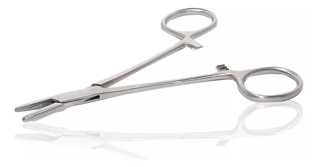 PINZAS QUIRURGICA 14CM PORTA AGUJA ACERO QUIRURGICO PINZA - 1