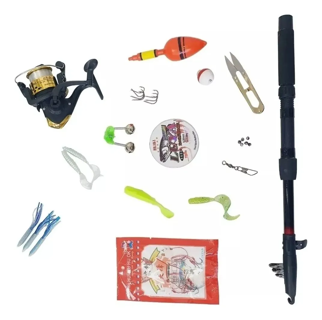 SET CAÑA PESCAR TELESCÓPICA DE 210CM CON CAJA Y ACCESORIOS - 2