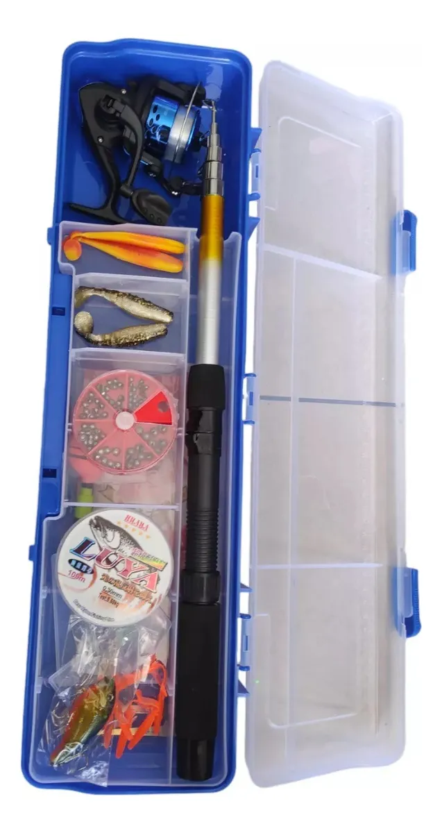 SET CAÑA PESCAR TELESCÓPICA DE 210CM CON CAJA Y ACCESORIOS - 3