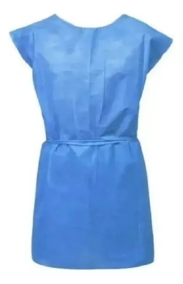 BATA DESECHABLE PACIENTE TELA SMS AZUL ADULTO UNIDAD - 3
