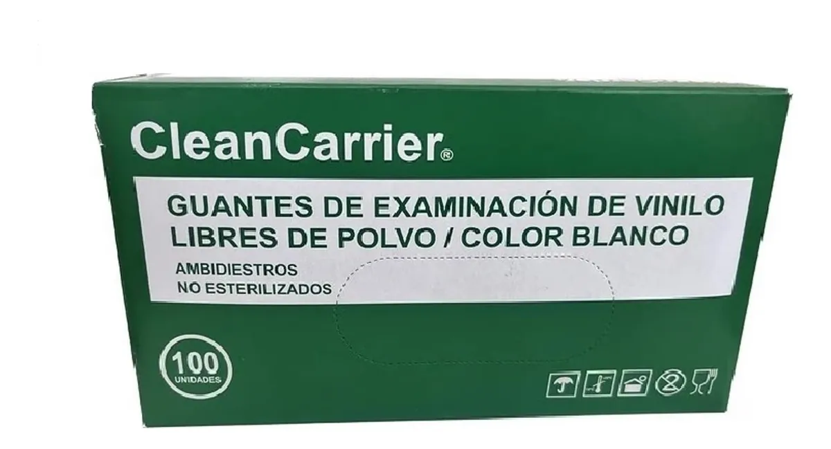 GUANTES VINILO TRANSPARENTE TALLA M CLEANCARRIER CAJA X100 - 2