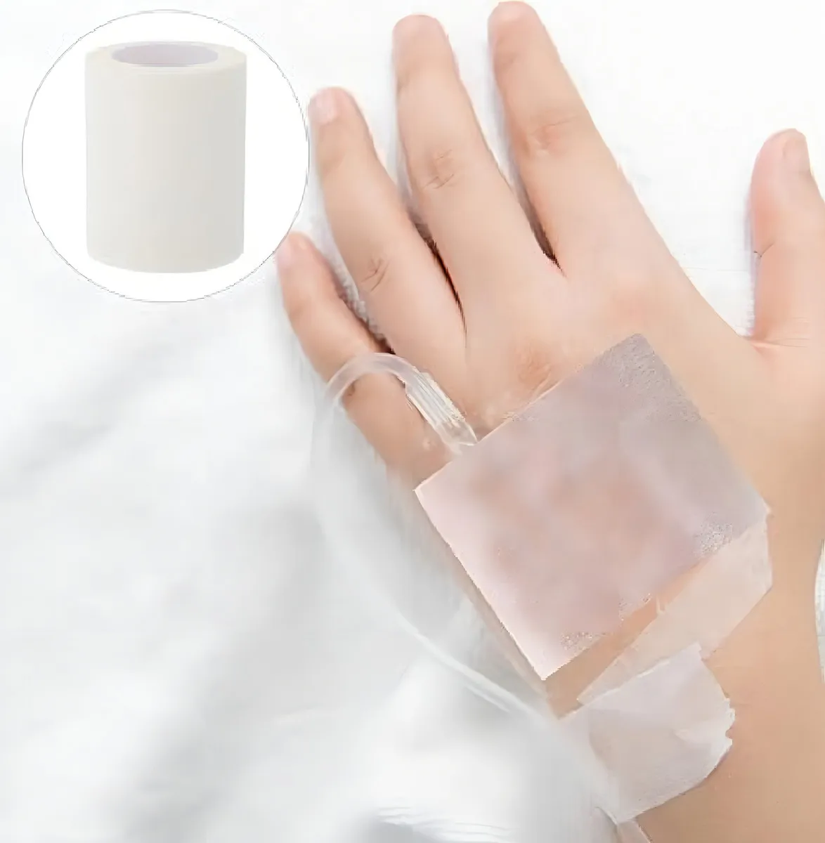 TELA ADHESIVA 5X5 TRANSPORE MICROPOROSA X 6 UNIDADES COLOR TRANSPARENTE - 2